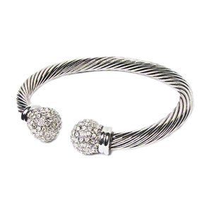 Tigerstars Glittering Silver Cable Rope Cuff Bracelet